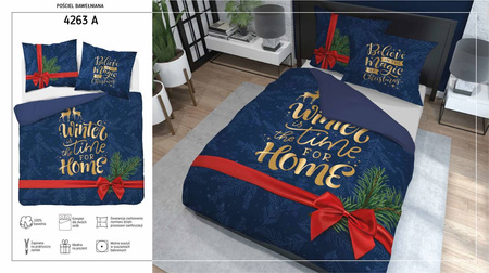 POŚCIEL ŚWIĄTECZNA ŚWIĘTA RENIFERY PREZENT 160X200