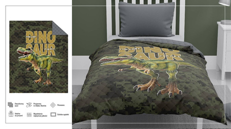 DINOZAUR NARZUTA NA ŁÓŻKO DZIECIĘCA KOC 170X210