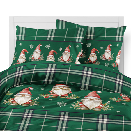 POŚCIEL ŚWIĄTECZNA ŚWIĘTA CZERWONA KRASNAL KRATA BAWEŁNA FLANELA 160X200