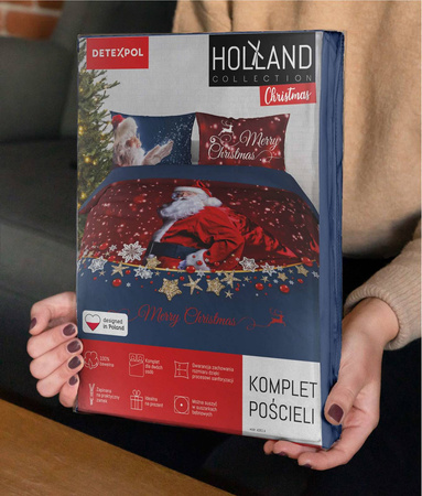 POŚCIEL ŚWIĄTECZNA ŚWIĘTA CZERWONA MIKOŁAJ 160X200