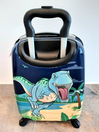 DINOZAURY DINOZAUR WALIZKA NA KÓLKACH DZIECIĘCA BAGAŻ PODRĘCZNY KABINOWA