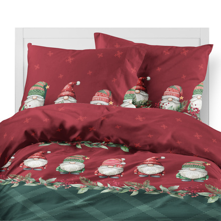 POŚCIEL ŚWIĄTECZNA ŚWIĘTA CZERWONA KRASNAL KRATA BAWEŁNA FLANELA 160X200