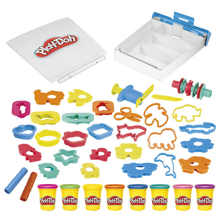 PLAY-DOH ZESTAW CIASTOLINA 8 TUB 35 AKCESORIÓW I NARZĘDZI WALIZKA