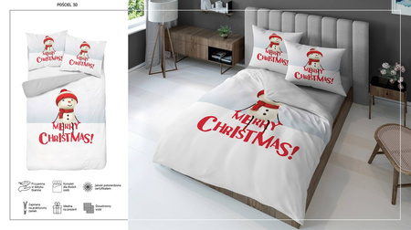 Pościel Świąteczna Święta Bałwanek 160x200 3D Zima