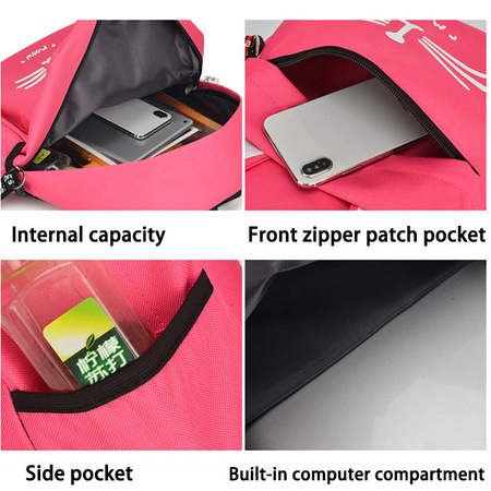 KOT KOTEK PLECAK SZKOLNY MŁODZIEŻOWY MIEJSKI