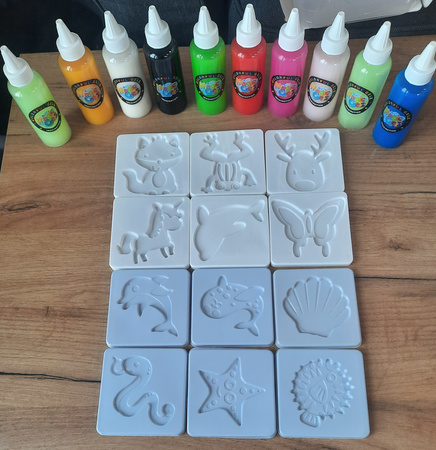 ŻEL 3D DIY KREATYWNY WODNY ZESTAW MASA PLASTYCZNA WALIZKA DZIECI