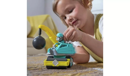 PSI PATROL RUBBLE&CREW POJAZD BUDOWLANY NISZCZĄCA KULA FIGURKĄ 6CM