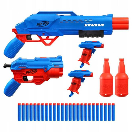 ZESTAW NERF 4 WYRZUTNIE KARABIN SHOTGUN I 3x PISTOLET CELE I STRZAŁKI