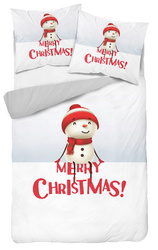 Pościel Świąteczna Święta Bałwanek 160x200 3D Zima