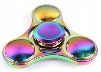 SPINNER FIDGET HAND SPINER ZABAWKA ANTYSTRESOWA TĘCZOWY METALOWY