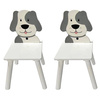 PIES PIESEK BIAŁY STOLIK STÓŁ DLA DZIECI DREWNIANY 2 KRZESŁA KRZESEŁKA