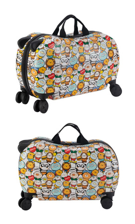 WALIZKA PODRÓŻNA JEŻDŻĄCA DZIECI KABINOWA JEŹDZIK BAGAŻ PODRĘCZNY KÓŁKACH