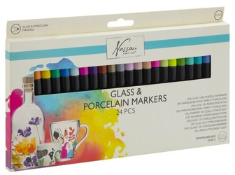 MARKERY DO SZKŁA PORCELANY CERAMIKI 24 SZT PISAKI MAZAKI FLAMASTRY ZESTAW