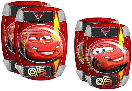 DISNEY CARS AUTA ZESTAW KASK 4 OCHRANIACZE ROWER