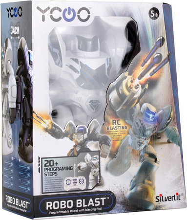 SILVERLIT ROBO BLAST ROBOT ZDALNIE STEROWANY RC DŹWIĘK LED PILOT