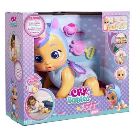 CRY BABIES JENNA INTERAKTYWNA LALKA RACZKUJE PŁACZE BOBAS AKCESORIA