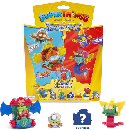 SUPER THINGS ZINGS 6PAK RESCUE FORCE FIGURKI JET