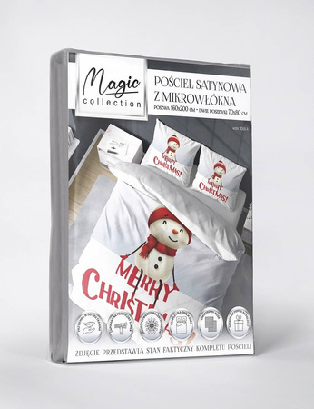 Pościel Świąteczna Święta Bałwanek 160x200 3D Zima