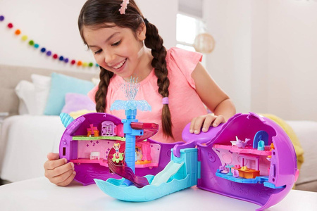 POLLY POCKET LALKA NARWAL ŁÓDŹ PODWODNA BASEN AKCESORIA MATTEL HKV71