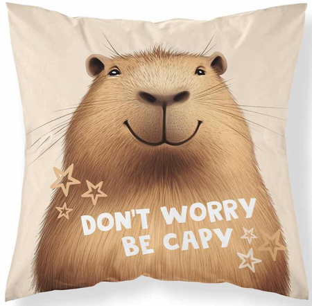 Poduszka Jasiek 40x40 Capibara Kapibara Ozdobna Młodzieżowa + Wkład