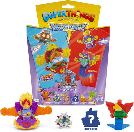 SUPER THINGS ZINGS 6PAK RESCUE FORCE FIGURKI JET