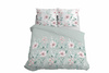 KOMPLET POŚCIELI 220X200 Detexpol MIKROFIBRA Miętowa Wiosenne Kwiaty