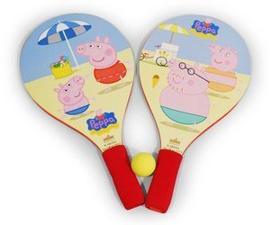 PEPPA PIG ŚWINKA 2 PALETKI RAKIETKI DO GRY PIŁKA