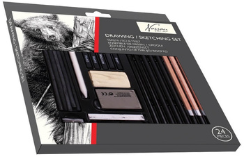 PROFESJONALNY ZESTAW DO RYSOWANIA SZKICOWANIA OŁÓWKI  24 SZT