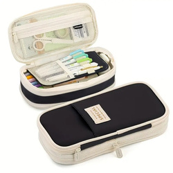 DUŻY PIÓRNIK WIELOFUNKCYJNY SASZETKA KOSMETYCZKA TRZYKOMOROWA SZKOLNY