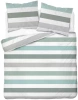 Pościel Satynowa 160x200 Biała Szara Zielona Pasy Home Satin