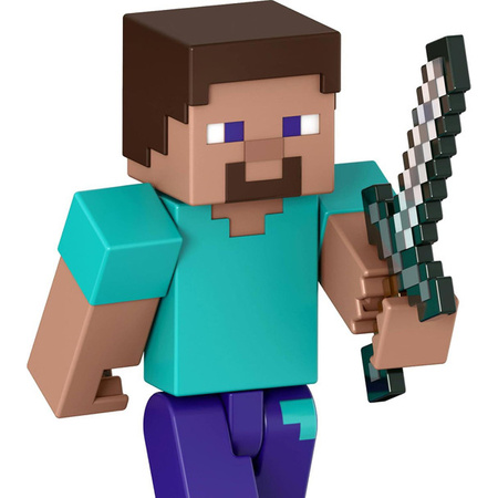 MINECRAFT FIGURKA STEVE pikselowa figurka + akcesoria JCN28