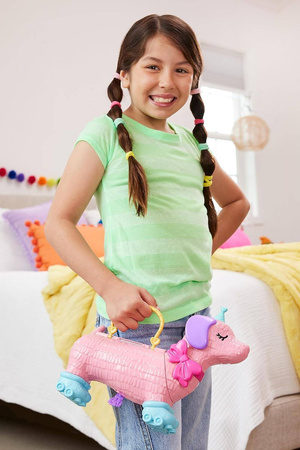 ZESTAW POLLY POCKET PINIATA PIES PIESEK JAMNIK + TOREBKA LALKI AKCESORIA