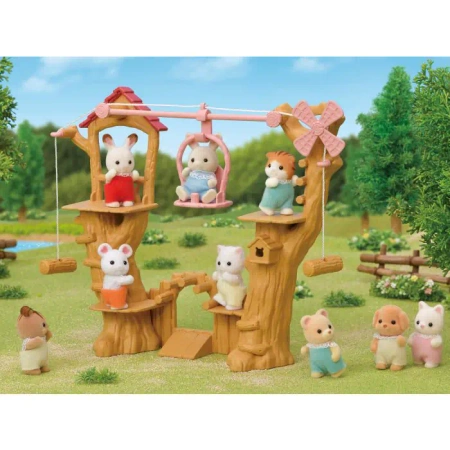 SYLVANIAN FAMILIES KOLEJKA LINOWA PLAC ZABAW FIGURKI 5452