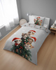 POŚCIEL ŚWIĄTECZNA BAWEŁNA KOTKI CHOINKA BOMBKI 160x200cm KOTEK 
