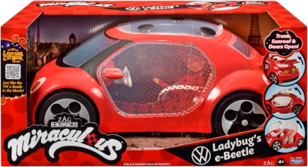 MIRACULUM BIEDRONKA I CZARNY KOT Volkswagen E-Beetle Pojazd Auto Samochód