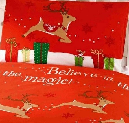 ŚWIĘTA RENIFER PREZENT POŚCIEL ŁÓŻECZKA 120X150