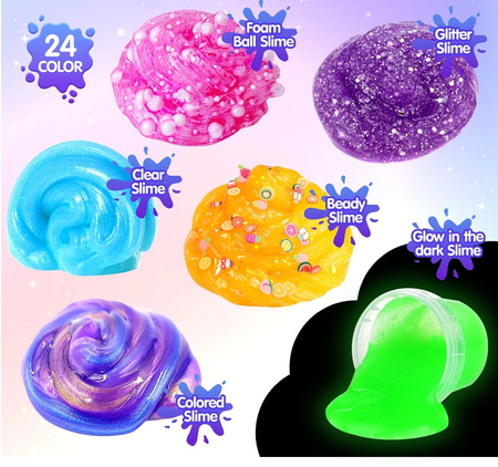 SLIME GOTOWE GLUTY WIELKI ZESTAW KREATYWNY AKCESORIA OZDOBY AKCESORIA