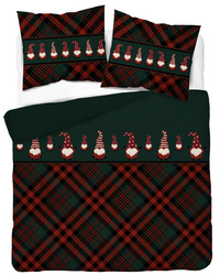 ŚWIĘTA ŚWIĄTECZNA POŚCIEL ELF ELFY ZIELONA KRATKA BAWEŁNA 160X200