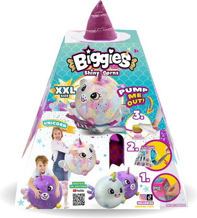 BIGGIES TĘCZOWY JEDNOROŻEC UNICORN MASKOTKA PLUSZAK DO POMPOWANIA XXL