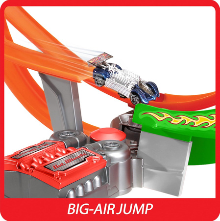 HOT WHEELS KASKADERSKI TOR SAMOCHODOWY zestaw tory pętla z napędem +5 autek