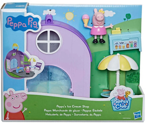 ŚWINKA PEPPA PIG Zestaw RODZINA W LODZIARNI 4 FIGURKI od HASBRO LODY