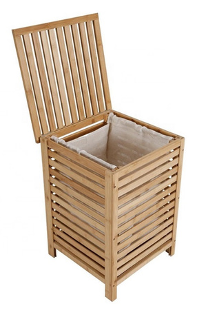 Kosz na pranie bambusowy jednokomorowy BAMBOO 40x40x57cm