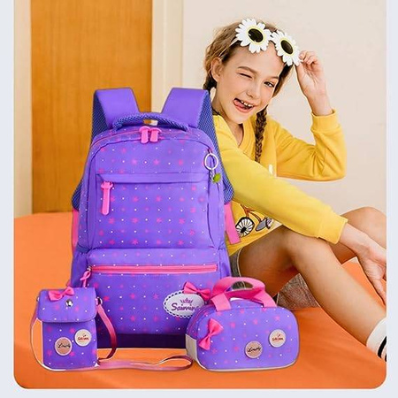 ZESTAW PLECAK SZKOLNY TORBA PIÓRNIK 3W1 BRELOK