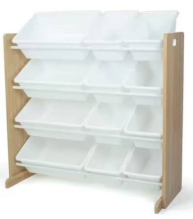 BIAŁY DREWNIANY REGAŁ ORGANIZER POJEMNIKI DZIECI