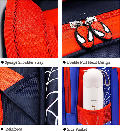 SPIDERMAN PLECAK SZKOLNY TORNISTER KIESZONKI 1-3