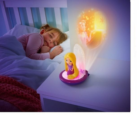 DISNEY PRINCESS ROSZPUNKA KSIĘŻNICZKI LAMPKA NOCNA LATARKA PROJEKTOR
