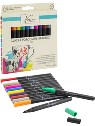 MARKERY DO SZKŁA PORCELANY CERAMIKI MAZAKI PISAKI FLAMASTRY ZESTAW 12 sztuk