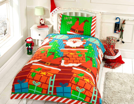 ŚWIĘTA PREZENTY MIKOŁAJ KOLOROWA POŚCIEL 120X150