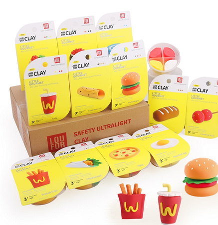 MASA PLASTYCZNA ZESTAW 12 SZTUK SUPER CLAY PIANKOLINA CIASTECZKA