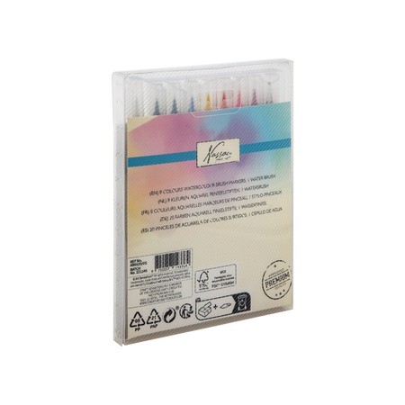 MARKERY AKWARELOWE MAZAKI FLAMASTRY PISAKI PĘDZELKOWE WODNE ZESTAW 8 szt